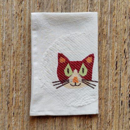 Red Cat Face Kitchen Towel - Image 3